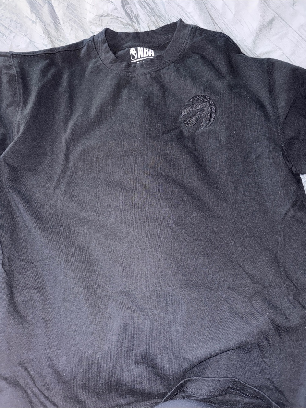 NBA Men’s Black Short Sleeve Crewneck T-Shirt with Subtle Embroidered Logo